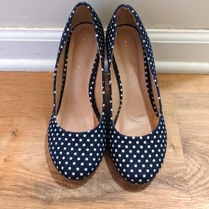 Denim Pumps, Polka Dots, Gently Worn